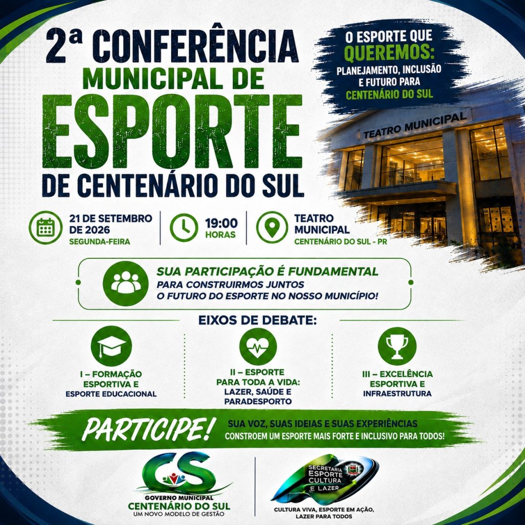 2ª CONFERÊNCIA MUNICIPAL DE ESPORTE DE CENTENÁRIO DO SUL